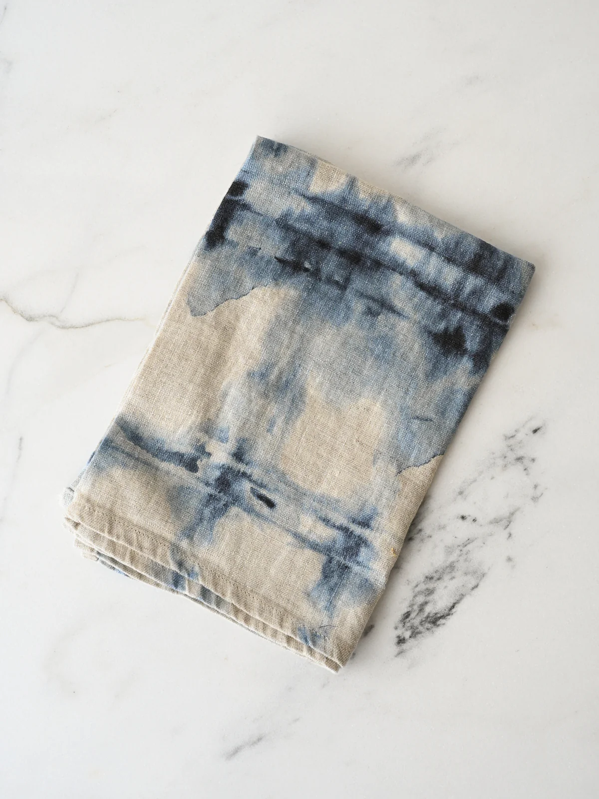 Linen Towel | Indigo Tie Dye - Image 2