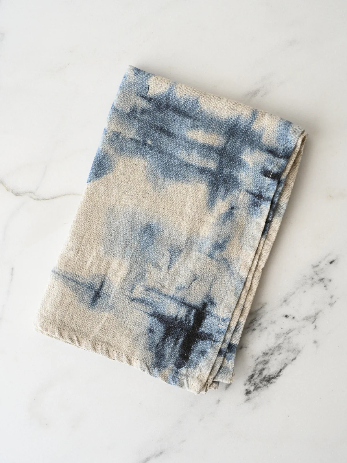 Linen Towel | Indigo Tie Dye - Image 3