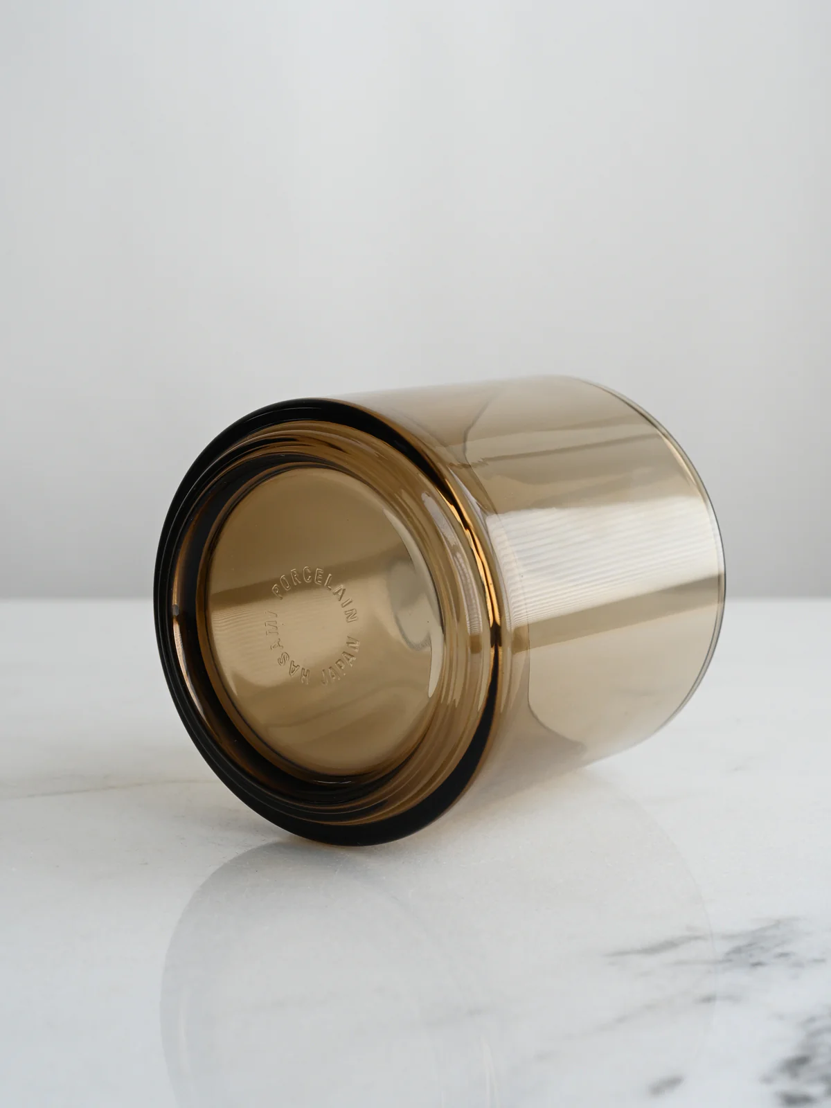 Square Glass Tumbler in Amber | Set of 3 - Image 3